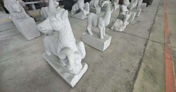 芜湖芝麻白雕刻 十二生肖 异形雕刻