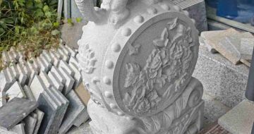 芜湖芝麻白抱鼓石 庭院抱鼓石