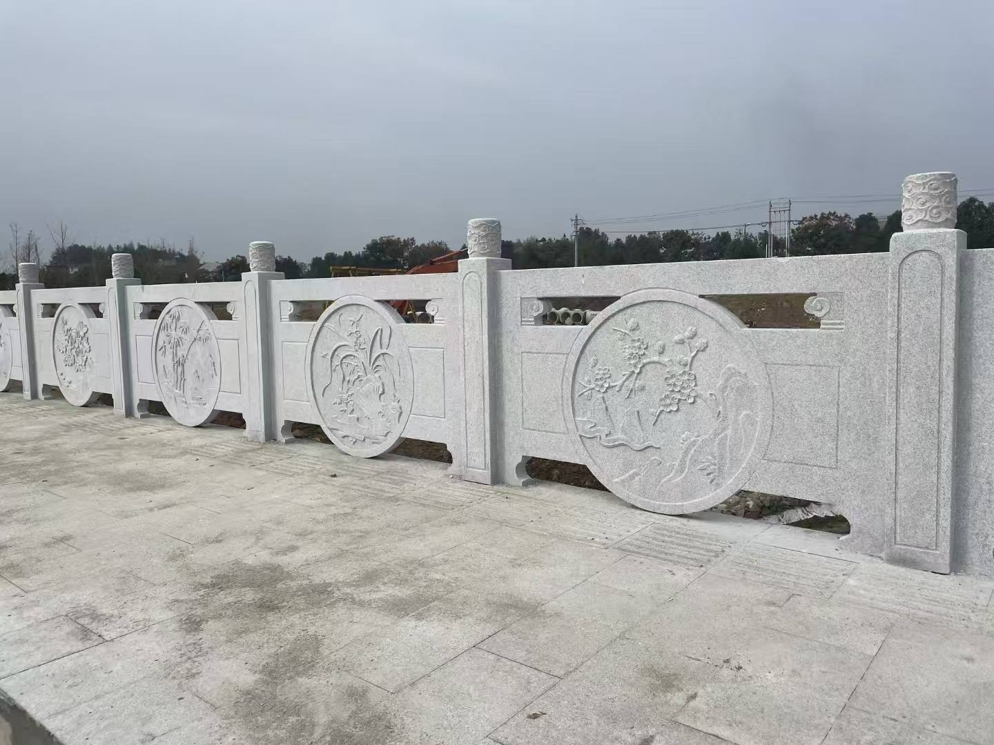 芜湖芝麻白河道栏杆 石材栏杆